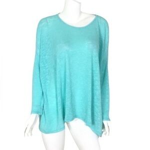 Oversized dolman sleeve light beach cover up‎ scoop neck knit top Small